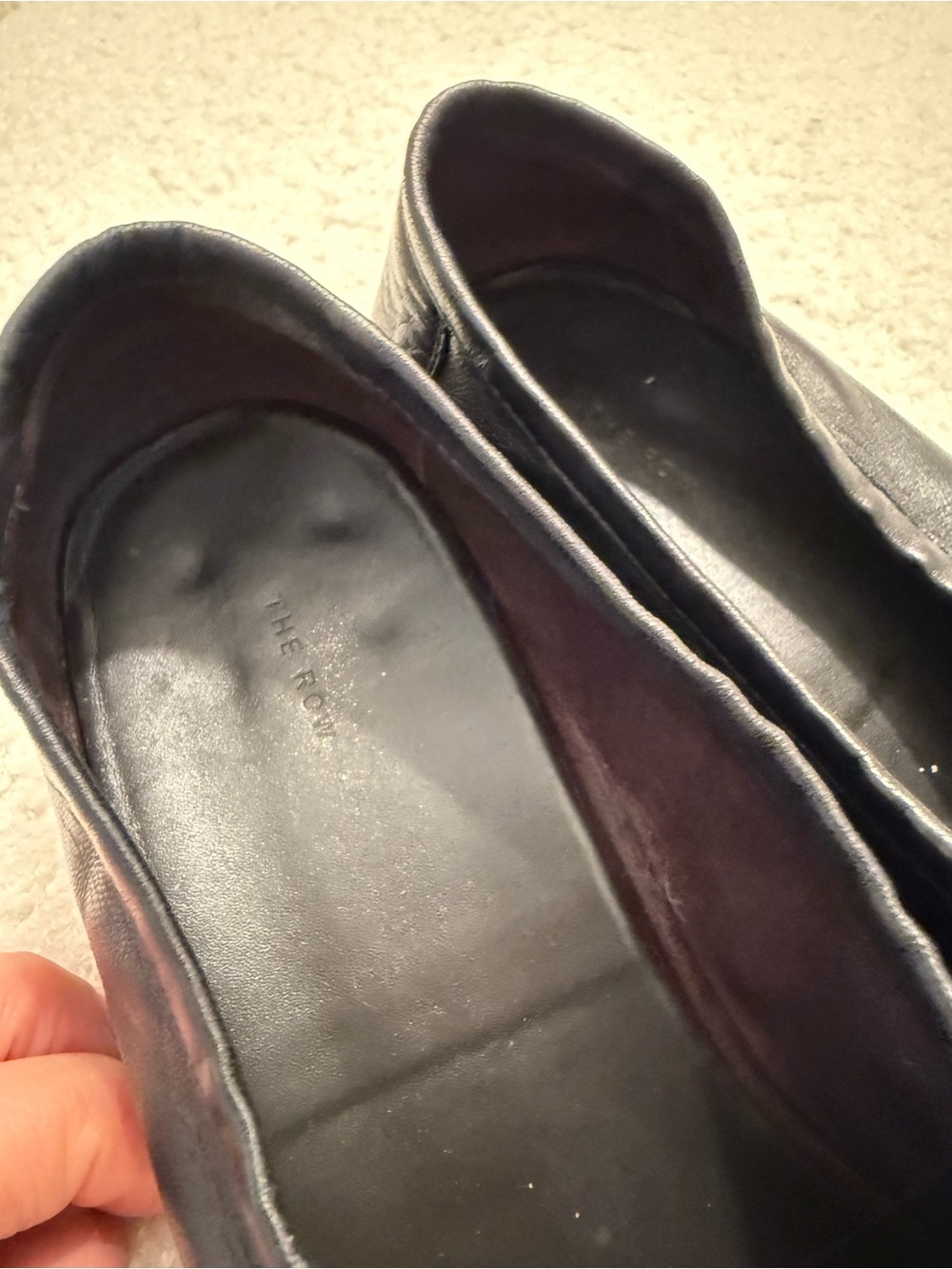 The Row Black Leather Penny-Style Loafers - Picture 5 of 5